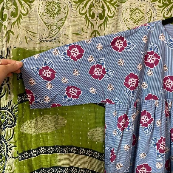 Carleen x Anthropologie Floral Michel Tent Tunic Midi Dress Size Extra Small - Picture 5 of 16